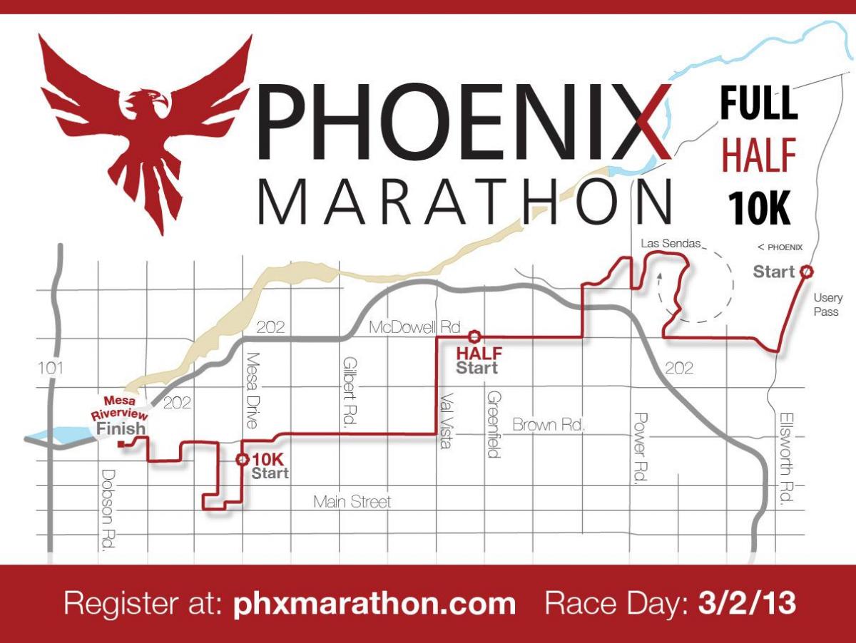 karta över Phoenix maraton