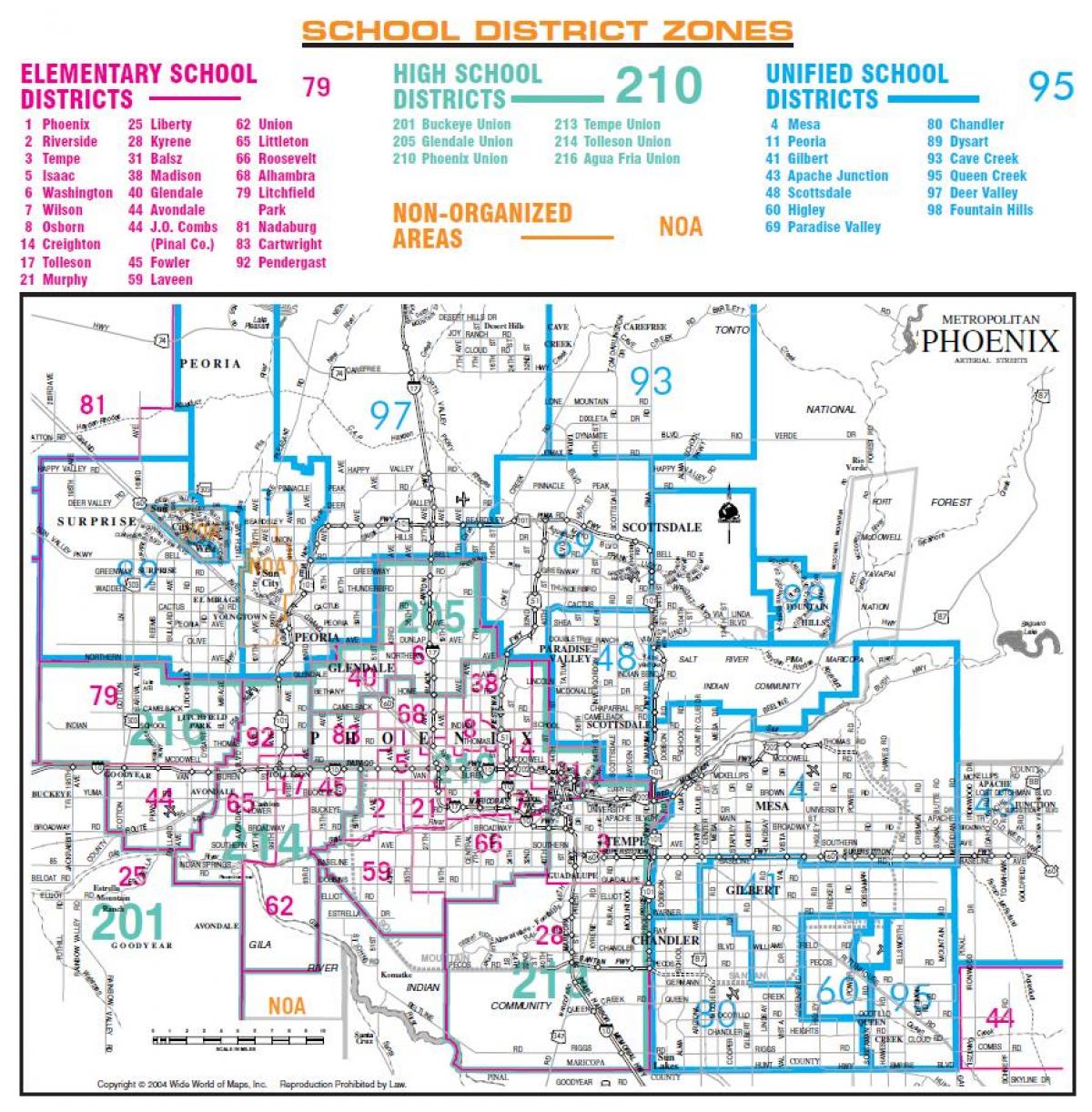 Phoenix unionen high school district karta