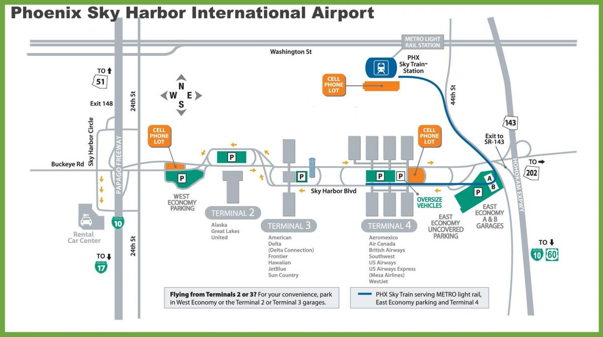 karta över Phoenix airport