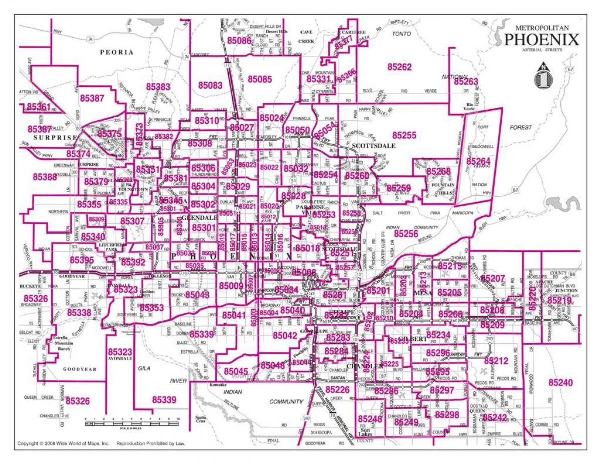 staden Phoenix postnummer karta