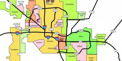 Phoenix metro karta över området